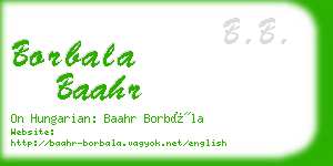 borbala baahr business card